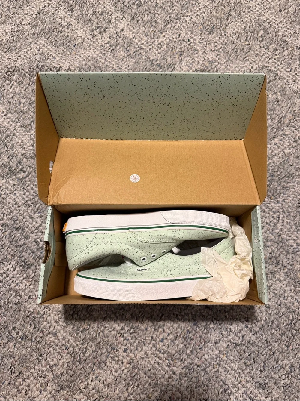 Vans Daniel Ricciardo F1 Driver Women's Mint Green Speckle Canvas Sneakers